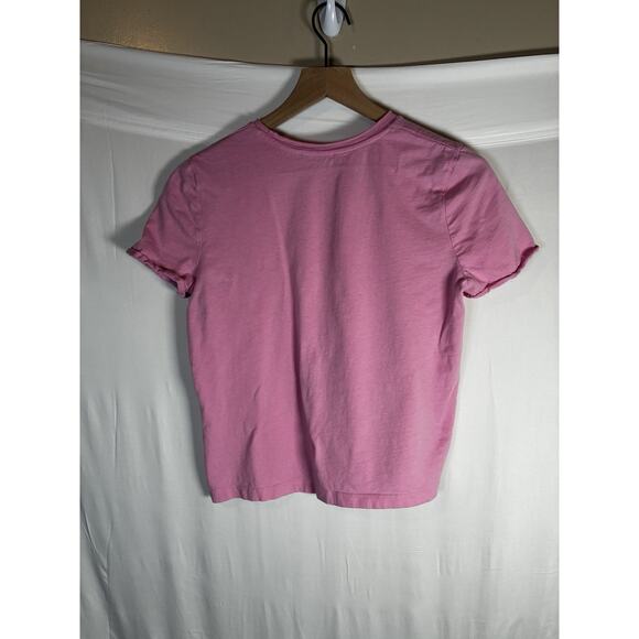 Zara Boxy t shirt womens crop Small Bubble gum pink short sleeve round neck - Picture 3 of 6